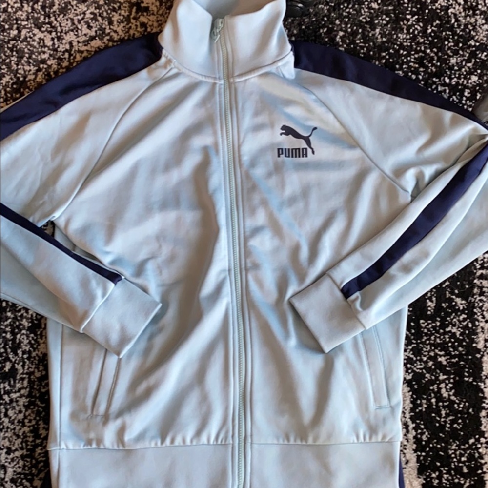 Puma Track Suit - Lt Blue/Navy - Large